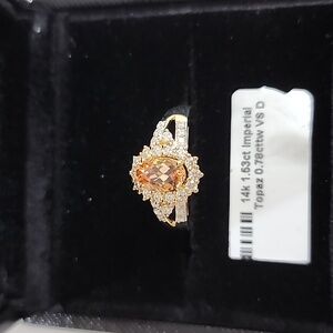 Imperial Topaz and Diamond Ring